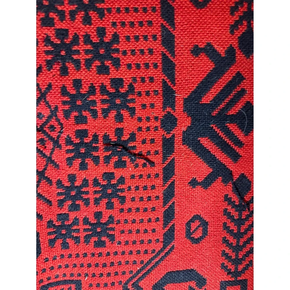 Vintage Polish Folk Wool Blanket Set Large Tapestry Throw Runner Mats Red Black
